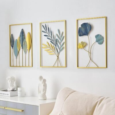 Gold Metal Wall Art For Pooja Pack Of 3